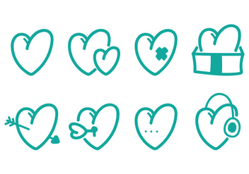 Heart Icon Set - vector #349485 gratis